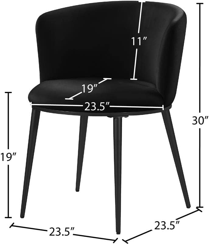 Miniatura 3 de Meridian Furniture Skylar Collection Modern  Silla de comedor tapizada contemporánea con respaldo redondeado y patas de hierro resistentes, juego de