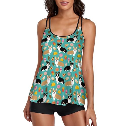 Tankini Corgi para mujer que busca comodidad y cobertura con culote deportivo
