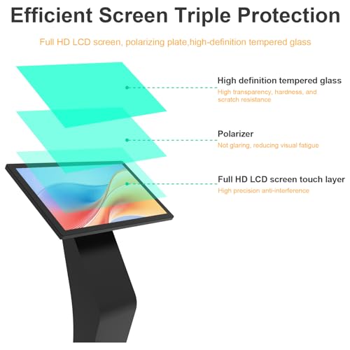 27Inch Touch Screen kiosk, Interactive LCD Touch Screen Digital Signage, K-Style Indoor Digital Signage, 10pt PCAP Display Signage, Interactive Display for Mall Navigation/Self-Ordering/Advertising