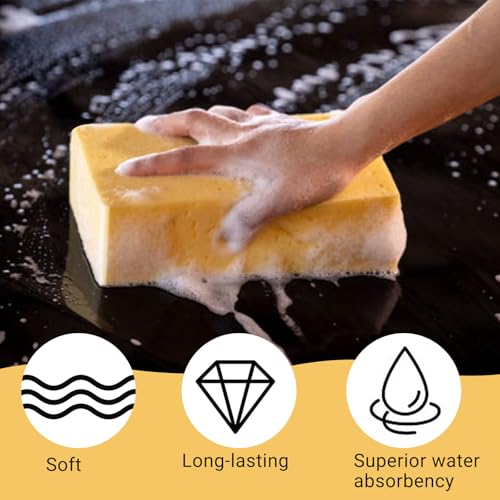 Image of 30 Pcs Large Sponges Bulk 7.5 x 5.5 x 1.9 Inch Yellow Grouting Sponge Non-Scratch Scrubber Car Wash Thick Heavy Duty Scrub Sponges Multifunctional Sponge for Cleaning Dishes Car Tile Crafts Supplies