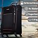 NOWI Sevilla Weichschalen Trolley L – Mittelgroßer Stoff Koffer 50L mit 4 Rollen & Zahlenschloss | Leichter Reisekoffer für Damen & Herren (Schwarz-Rot, L)