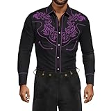 Photo Gallery camicie da uomo stile vintage camicia western manica lunga ricamato cowboy casual bottoni a pressione per uomo t-shirts oktoberfest slim fit plus size, viola chiaro, m Photo Gallery camicie da uomo stile vintage camicia western manica lunga ricamato cowboy casual bottoni a pressione per uomo t-shirts oktoberfest slim fit plus size, viola chiaro, m