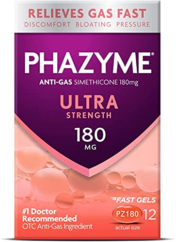 Phazyme Ultra Strength Gas & Bloating Relief | Works in Minutes | 12 Fast Gels | Pack of 2