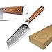 Shoko® Damastmesser Kiritsuke Kompakt mit persönlicher Gravur I Japanisches Kochmesser mit scharfer 2mm Klinge I Damast-Küchenmesser mit patentiertem Olivenholz-Griff für ermüdungsfreies Schneiden