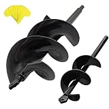 2Pcs Auger Drill Bit for Planting 3"x12"&1.6"x9" Garden Auger Spiral Drill Bit Bulb Planter Auger Po