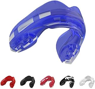 SafeJawz Mouthguard for Braces, One Size Re-mouldable Gum Shield with Case for Boxing, MMA, Rugby, Martial Arts, Judo, Karate, Hockey and All Contact Sports (Ice Blue)
