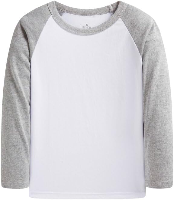 Huata 2 Packs Boys Girls T-Shirt Long Sleeve Crewneck Tee - Image 6