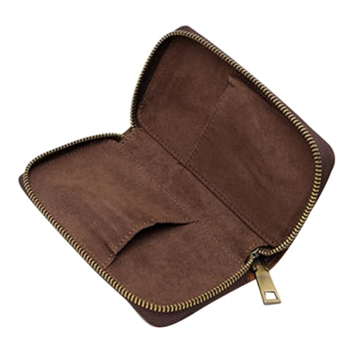 Rangement de montres portable boîte de protection zippée en cuir de vachette