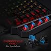 Teclado gamer Redragon K585 alámbrico de una mano, diseño táctico de 42 teclas | 28 ranuras de combinación en placa, 4 perfiles, puerto de paso USB, 16.8M colores, socket intercambiable, reposamuñecas desmontable 8