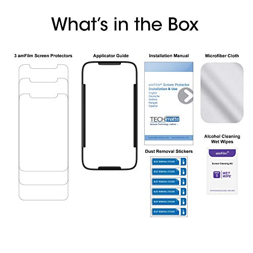 amFilm (3 Pack) Screen Protector for iPhone 11 Pro Max and iPhone XS Max (10S Max), Full Cover Tempered Glass Film (6.5 Inch)