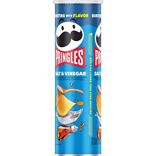 Pringles Potato Crisps Chips, Lunch Snacks, On-The-Go Snacks, Salt And Vinegar, 5.5Oz Can (1 Can) #TOP7