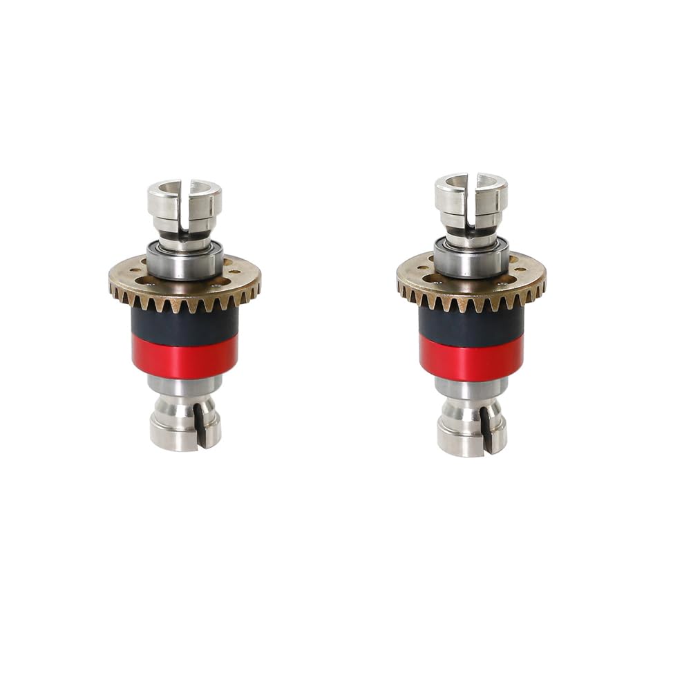 JOYSOG Differential Parts for ARRMA 1/18 GRANITE GROM/TYPHON GROM/ 1/14 Mini MOJAVE GROM RC Front/Rear Universal Metal Differential Spare Parts (2*Silver&red)