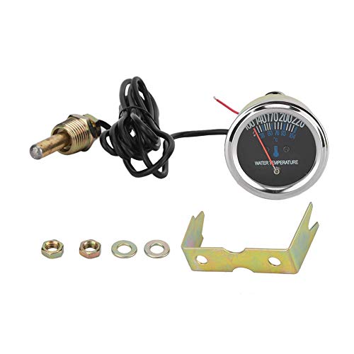 Medidor de temperatura del agua de metal mecánico de 52 mm para coche 12V con luz amarilla 6