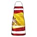 Lewiuzr Delantal De Babero Unisex, Delantal De Cocina Con Estampado De Bandera De España, De Tacto Suave, Con 2 Bolsillos, Delantal Cocina Mujer Para Hornear Jardinería Cocineros Restaurante Barbacoa