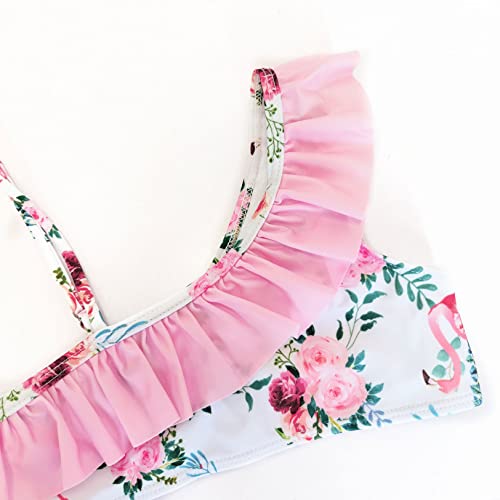 QPANCY Girls One Shoulder Swimsuits Kids Two Piece Bathing Suits Ruffle Beach Swimwear3