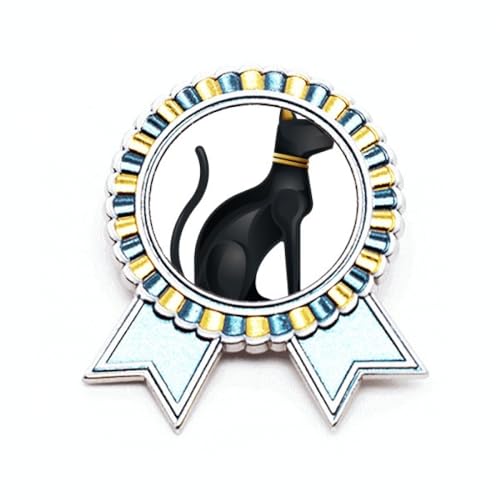 Broche chat égyptien en métal travaillé taille M un bijou de caractère pour manteau