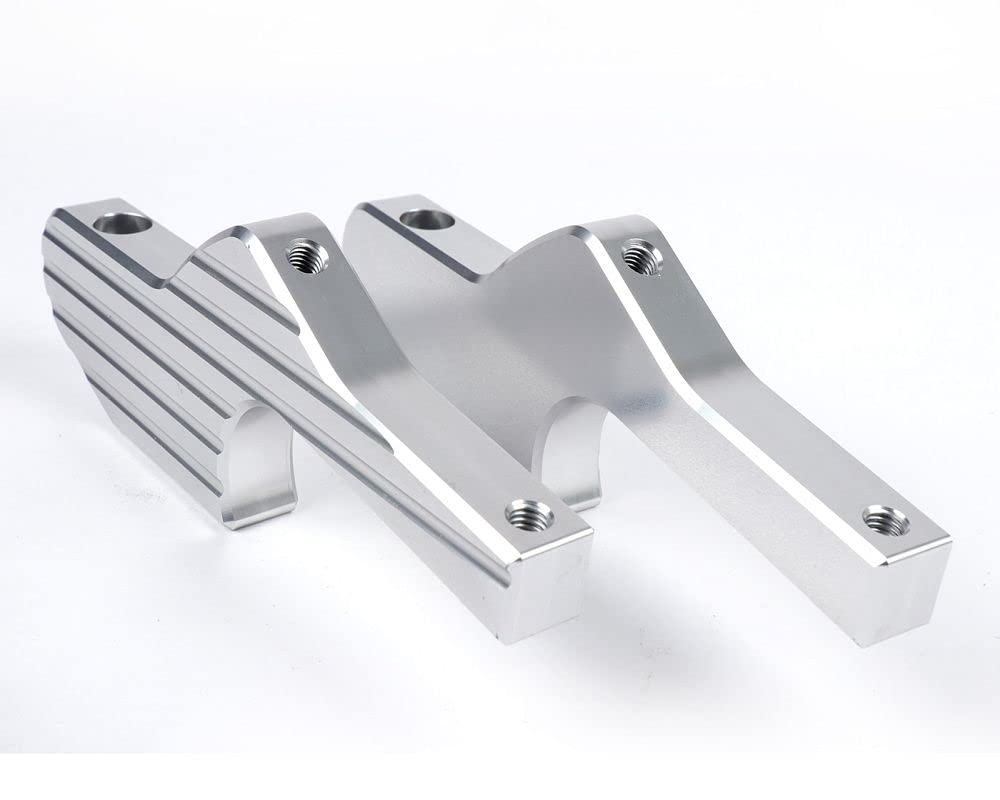 MOTO NOSTRA Fußrastenadapter Sozius CNC, silber kompatibel für Vespa GT, GTL, GTS, GTV 125-300