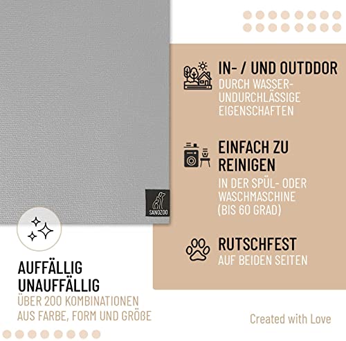 SanoZoo® Napfunterlage - Öko-TEX - Made in Germany - rutschfeste Futtermatte für Hunde & Katzen 80x80cm Grau, wasserfest