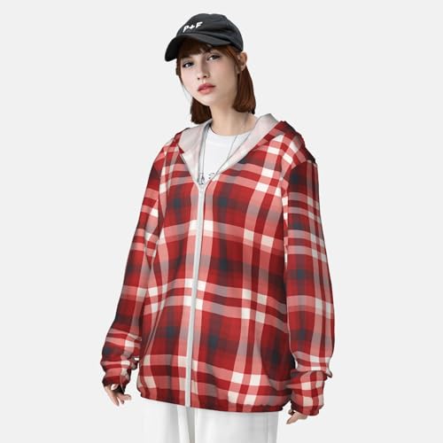 Chaqueta para hombre con protección solar UPF 50+ manga larga rojo miniatura 4