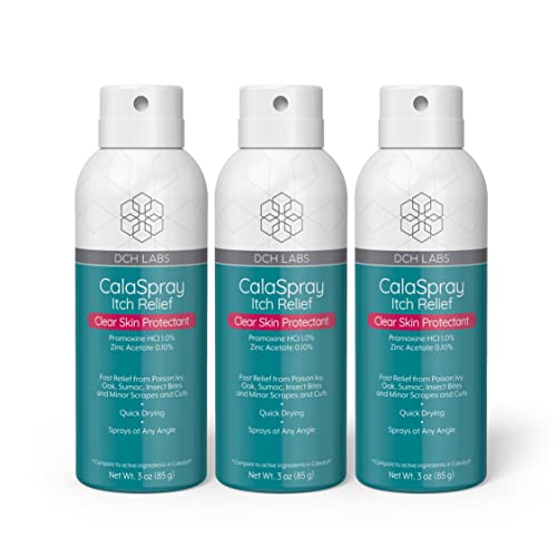 Image of DCH Labs Itch Relief CalaSpray: Fast Itch Relief from Poison Ivy, Oak, Sumac, Minor Scrapes & Cuts, 3 Ounces (3-Pack)