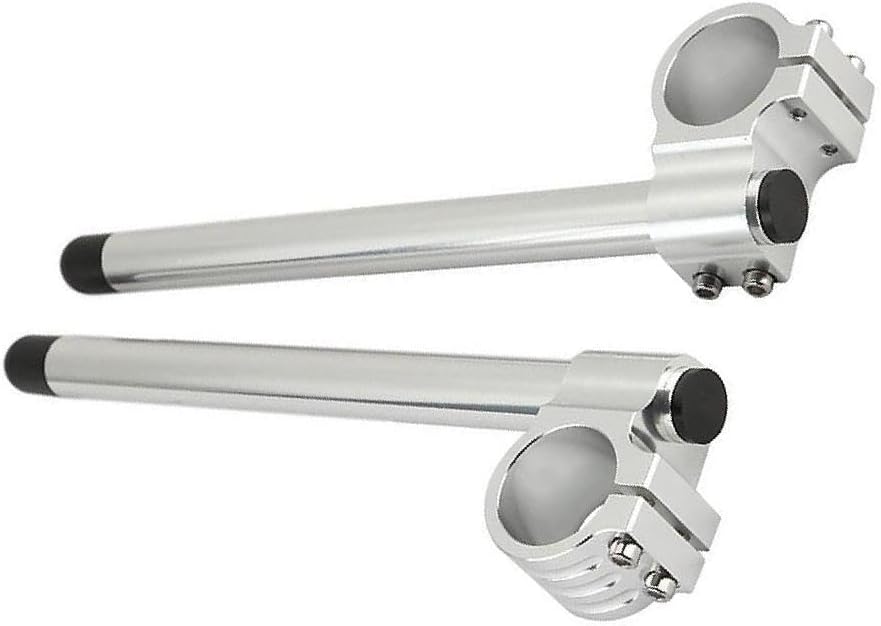 Universal CNC Fork Clip-ons Handle Grip Handlebar for Motorcycles Reliable and Long-lasting, Silver, 37mm
