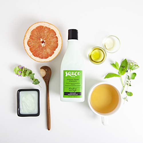 SAUCE BEAUTY Intense Repair Shampoo - Chimichurri Mint Tingle Hair Repair Shampoo - Hydrating Shampoo for Damaged Hair - Paraben and Sulfate-Free Hair Shampoo With Argan & Peppermint Oil (10 Fl Oz) - Image 3