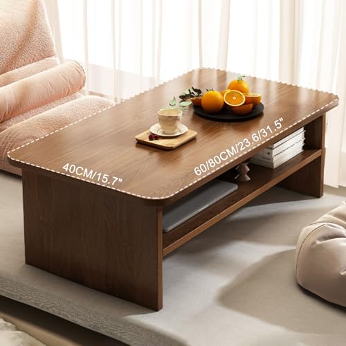 Table basse tatami marron 60x40cm pour thé et méditation - 5