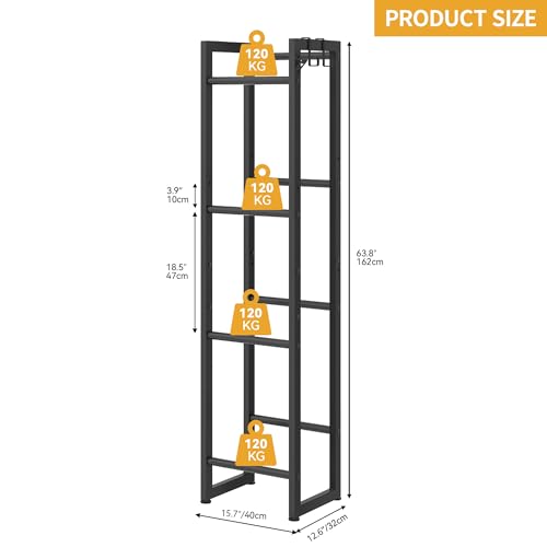 DWVO getränkekistenregal 4 kisten mit rollen,verstellbaren füße, Öffner, Metall Kistenregal mit 4 Ebenen für Bier, Obst, Gemüse, Wasser, Geeignet für den Einsatz in der Küche, speisekammer, garagen
