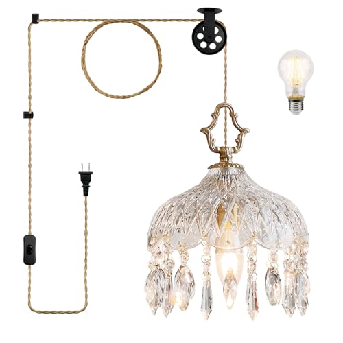 MODIVO Vintage Crystal Plug-In Pendant Light