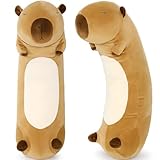 MorisMos Long Capybara Body Pillow 39.3in, Cute Capybara Stuffed Aminal Sleeping Cuddly Soft Throw Pillow Toy Gift for Kids Girlfriend