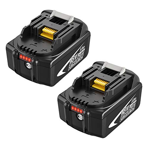 Venghts 2X Batterie de Remplacement BL1850B pour Makita 18V 5.0Ah Batterie Convient pour Makita BL1850B BL1840B BL1840 BL1830 BL1835 BL1845 194204-5 LXT-400 Cover