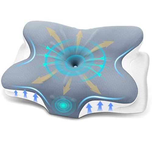 ZRSDIXKI Nackenkissen - Memory Foam Kissen - Ergonomisches Kopfkissen - Kopfkissen Nackenschmerzen aus Memory Foam - Nackenkissen Seitenschläfer für...