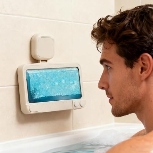 Support mural smartphone pour douche et cuisine boîtier étanche rotatif - 3