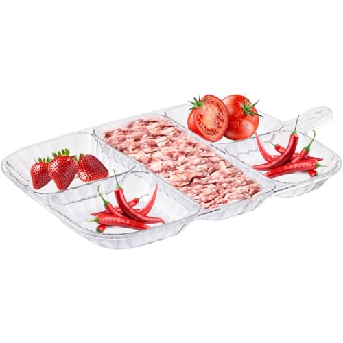 Vassoio da portata con divisori | Piatti per alimenti a 5 griglie con divisori | Vassoio separato per verdure vassoio per cipolla, e aglio