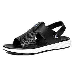 XYAL0003001 Xingyue Aile Slippers & Sandalen Mode Sandalen Voor Mannen, Slip On Stijl OX Lederen Slipper Metaaldecor Persoonlijkheid Textuur Dual Purpose Schoenen (Kleur : Wit, Maat : 46 EU)