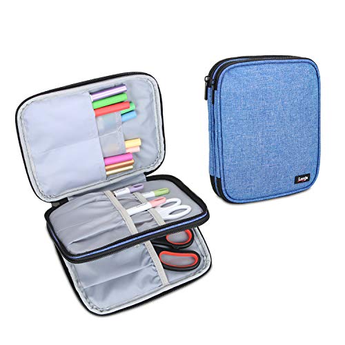 Luxja Carrying Bag for Cricut Pen Set and Basic Tool Set, Double-Layer Organizer