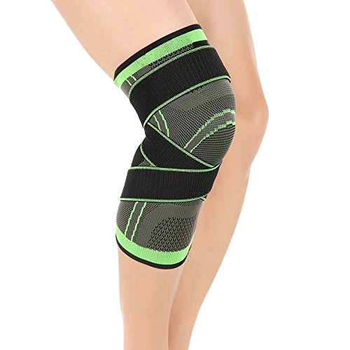 Lixinsunbu Knee Brace Support with Adjustable Compression Straps for Running,Jogging, Cross Fit, Sports, Joint Pain Relief. Arthritis and Injury Recovery -Single Wrap (Large)