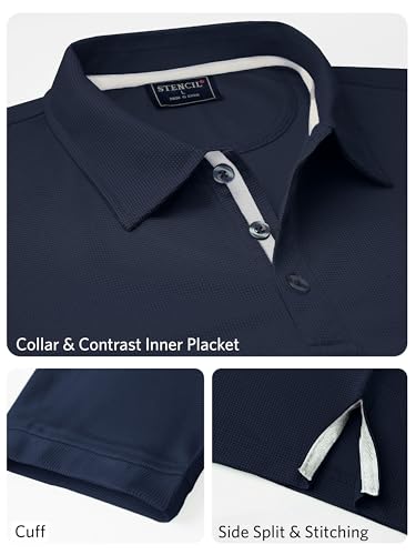 Image of FlowTech Men's Performance Polo Shirt DryMax Quick‑Dry Pinhead Texture Breathable Moisture‑Wick Odor‑Free