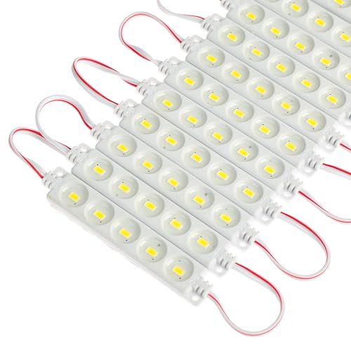 Image of Q QINGCHEN 200 PCS DC24V Warm White LED Module Strip 1.2 W Waterproof Decorative Back Light for Letter Sign Advertising Signs with Tape Adhesive Backside (3000K,24 Volt)