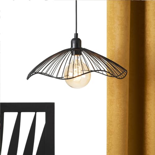 Atmosphera - Suspension Galt Métal Noir D34cm - Câble Réglable - Ampoule Non Incluse E27 40W - Luminaire pour Salon, Cuisine, Bureau, Chambre – vue 5