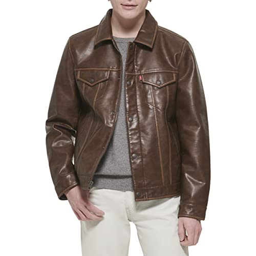 Image of Levi's Men's Faux Leather Classic Trucker Jacket