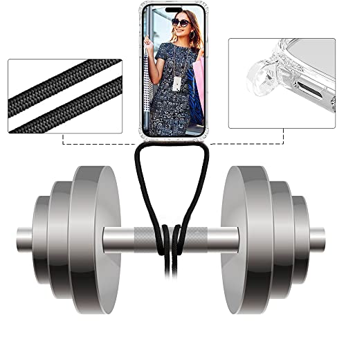 Foqencci Clear Case For Iphone 14 Pro Max Crossbody Case,Transparent Tpu + Hard Pc Anti-Scratch Shockproof Phone Case With Adjustable Lanyard Neck Strap 6.7 Inch #TOP2