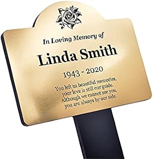 OriginDesigned NEW Personalised Memorial Remembrance Plaque Stake - Waterproof and Hard Wearing for Outdoor instalment as a Grave Marker, Tribute, Plant Pot Marker.