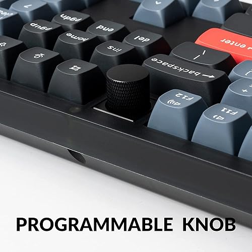Image of Keychron V6 100% Layout Custom Wired Mechanical Keyboard with Knob, 108 Keys RGB Backlight QMK /VIA Programmable Macro, Hot Swappable K Pro Brown Switch PBT Keycaps for Mac Windows (Frosted Black)