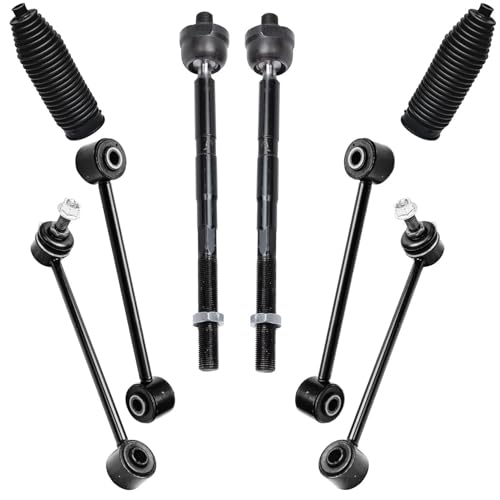 Image of Detroit Axle - Front End 14pc Suspension Kit for 05-10 Jeep Grand Cherokee Commander 2005 2006 2007 2008 2009 2010, 4 Upper & Lower Control Arms 4 Tie Rods 4 Front & Rear Sway Bars 2 Boots Replacement