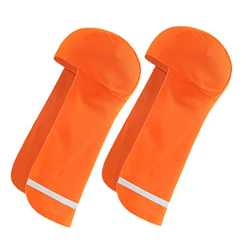POPETPOP Sun Shade Hat 2 Pack Cooling Skull Cap Neck Sun Protection Hard Hat for Men Women Orange