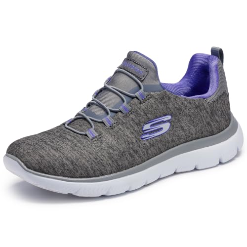 Skechers Women's Summits-Quick Getaway Sneakers, Charcoal/Purple, 9 Wide US by Skechers - Used condition - CA$59.46