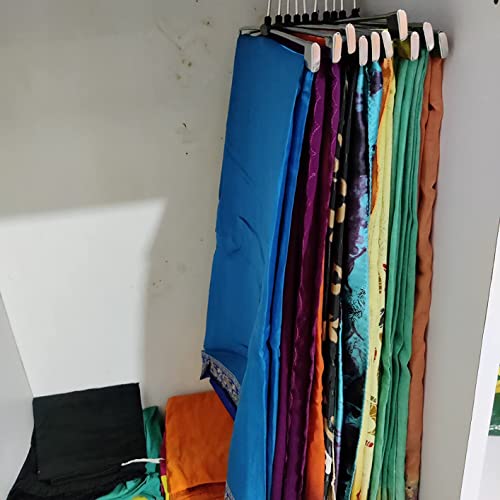 Image of ROLLYWARE Premium Stainless Steel Lockable Technology Hangers for Clothes, Velvet, Trouser, Saree, Pants, Skirt Wardrobe (15 Pack)