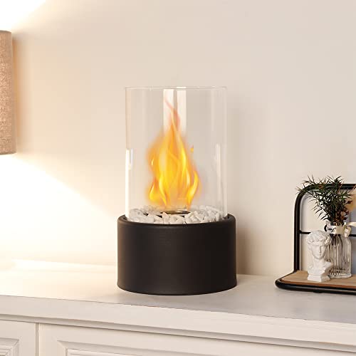 Jhy Design 10.5" H Portable Tabletop Fireplace, Tabletop Fire Pit, Fire Bowl Clean Burning Bio Ethanol Ventless Fireplace For Indoor Outdoor Patio Parties Events #TOP3