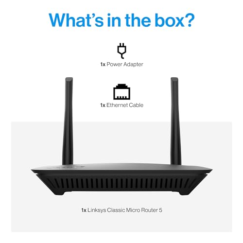 image for Linksys WiFi 5 Router | 1,500 Sq. ft Coverage | 20+ Devices | Speeds u